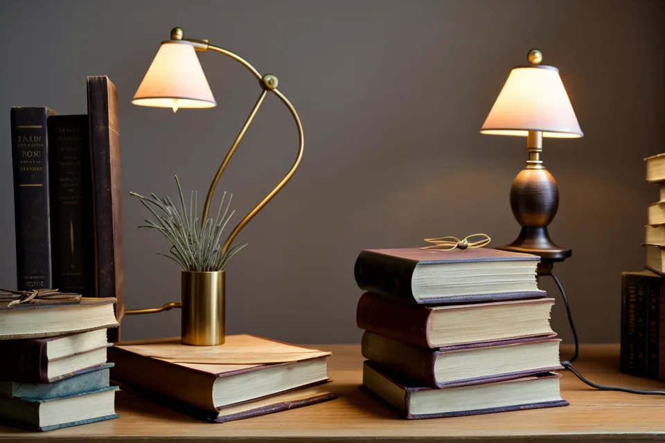Table de chevet avec lampe allumée, ambiance calme propice à l'intimité douce du soir