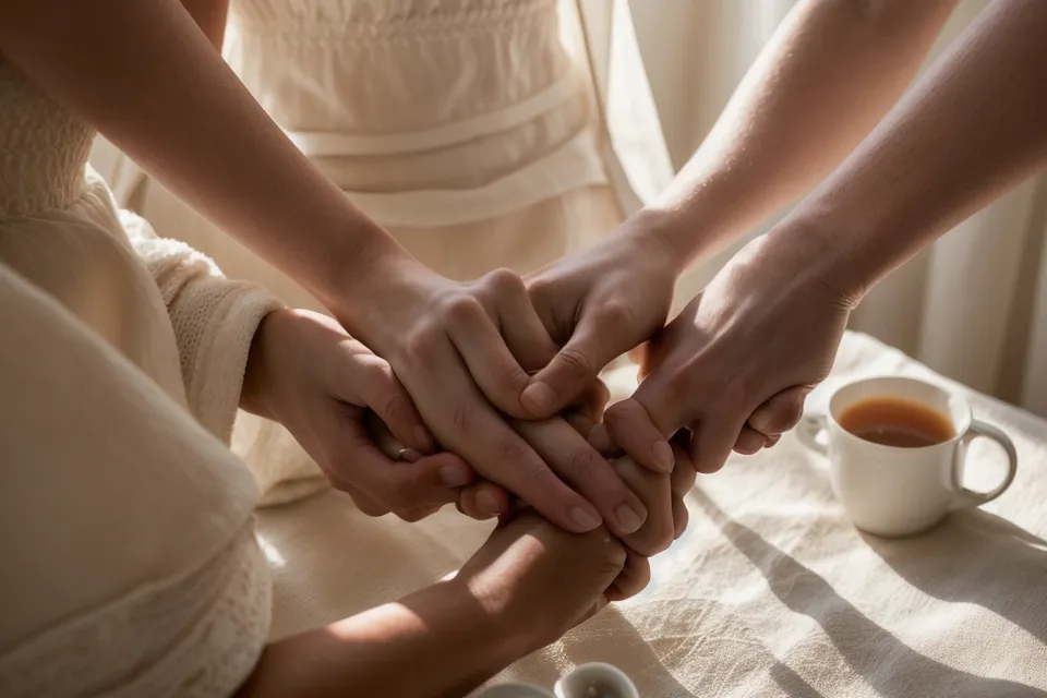 Couple qui se tient proche dans la cuisine, symbole de libido de couple et d'intimité retrouvée après des années de vie commune