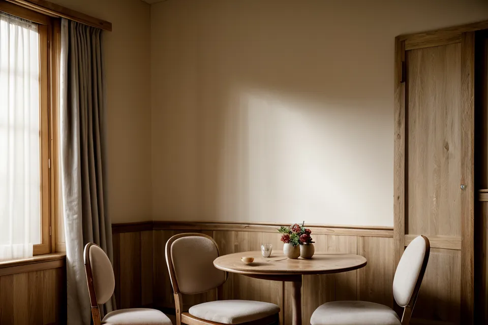 Une chaise vide devant une table en bois, évoquant le deuil qui peut creuser la distance dans un couple